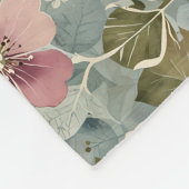 Stoffig blauw met Mauve en witte bloemen Fleece Deken (Hoek)