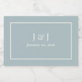 Stoffig Blauw Mini Mousserende Wijn Label V1 Sparkling Wijnetiket (Enkel label)