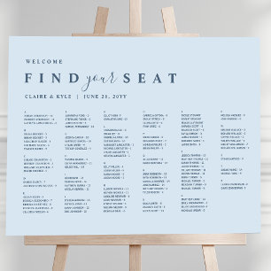 Stoffig Blauw Minimaal Alfabetisch Zitschema Poster