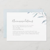 Stoffig blauw minimaal groen accommodatie informatiekaartje (Voorkant / Achterkant)