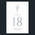Stoffig blauw minimalistisch bloemenboeket bruilof kaart<br><div class="desc">Verbeter uw evenementtafel met onze Floral Bouquet Tafelnummers, met een minimalistisch lijnkunst bloemontwerp. Ideaal voor bruiloften, afstuderen, vrijgezellenfeesten, baby showers of speciale gelegenheden, deze minimalistische tafelnummers zullen uw gasten begeleiden en tegelijkertijd een vleugje moderne charme toevoegen aan uw tafelinstellingen. Het eenvoudige ontwerp vormt een aanvulling op een verscheidenheid aan evenementenstijlen,...</div>