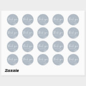 Stoffig blauw minimalistisch boeket bruiloft bedan ronde sticker (Vel)