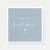 Stoffig blauw minimalistisch elegant kalligrafie b servet (Voorkant)