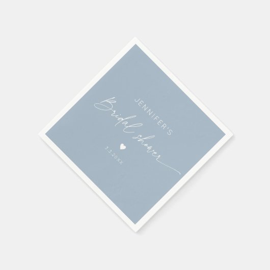 Stoffig blauw minimalistisch elegant kalligrafie b servet (Hoek)