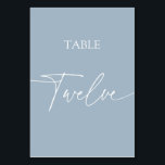Stoffig blauw minimalistisch elegant tafeltje twaa kaart<br><div class="desc">Stoffig blauw minimalistische elegante tafel twaalf tafel Aantal Overeenkomende items beschikbaar.</div>
