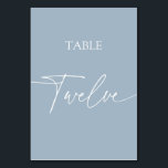 Stoffig blauw minimalistisch elegant tafeltje twaa kaart<br><div class="desc">Stoffig blauw minimalistische elegante tafel twaalf tafel Aantal Overeenkomende items beschikbaar.</div>