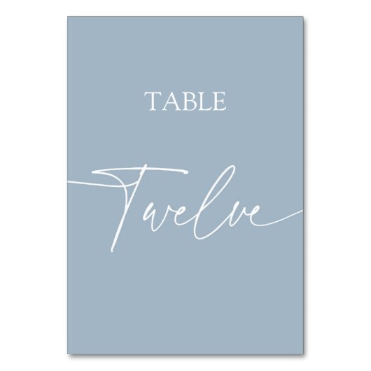 Stoffig blauw minimalistisch elegant tafeltje twaa kaart (Achterkant)