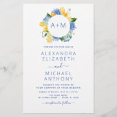 Stoffig Blauw Minimalistisch Modern Elegant Monogr (Voorkant)