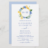 Stoffig Blauw Minimalistisch Modern Elegant Monogr (Voorkant / Achterkant)