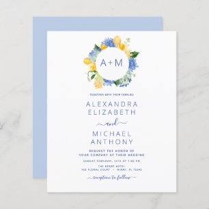 Stoffig Blauw Minimalistisch Modern Elegant Monogr