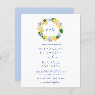 Stoffig Blauw Minimalistisch Modern Elegant Monogr