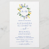 Stoffig Blauw Minimalistisch Modern Elegant Monogr (Voorkant)