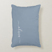 Stoffig Blauw Minimalistisch Modern Elegant Monogr Accent Kussen (Voorkant(Verticaal))