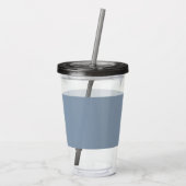 Stoffig Blauw Minimalistisch Modern Elegant Monogr Acryl Drinkbeker (Achterkant)