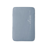Stoffig Blauw Minimalistisch Modern Elegant Monogr Badmat (Voorkant Verticaal)