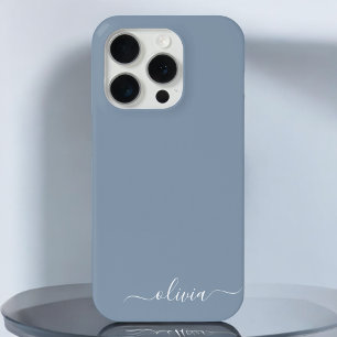 Stoffig Blauw Minimalistisch Modern Elegant Monogr Case-Mate iPhone Case