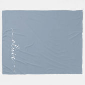 Stoffig Blauw Minimalistisch Modern Elegant Monogr Fleece Deken (Voorkant (Horizontaal))