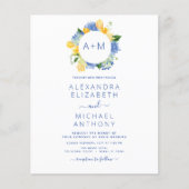 Stoffig Blauw Minimalistisch Modern Elegant Monogr Flyer (Voorkant)