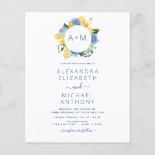 Stoffig Blauw Minimalistisch Modern Elegant Monogr Flyer