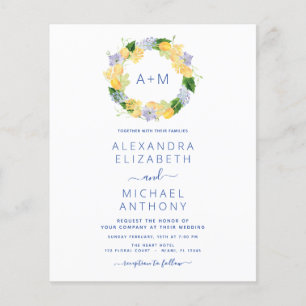 Stoffig Blauw Minimalistisch Modern Elegant Monogr Flyer