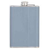 Stoffig Blauw Minimalistisch Modern Elegant Monogr Heupfles (Achterkant)