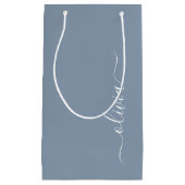 Stoffig Blauw Minimalistisch Modern Elegant Monogr Klein Cadeauzakje (Voorkant)