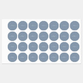 Stoffig Blauw Minimalistisch Modern Elegant Monogr Labels (Vel)