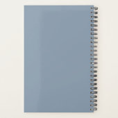 Stoffig Blauw Minimalistisch Modern Elegant Monogr Planner (Achterkant)