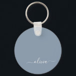 Stoffig Blauw Minimalistisch Modern Elegant Monogr Sleutelhanger<br><div class="desc">Introductie van ons Dusty Blue Minimalist Modern Monogram Elegant Collectie: Verhoog uw stijl met ingetogen verfijning en tijdloze charme. Ons collectie heeft minimalistische design in een rustgevende stoffige blauwe tint, versterkt met elegante monogrammen op maat van uw persoonlijke smaak. Van verfijnde briefpapier tot veelzijdige accessoires, elk stuk in ons collectie...</div>