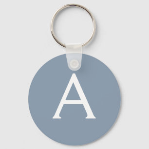 Stoffig Blauw Minimalistisch Modern Elegant Monogr Sleutelhanger