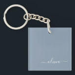 Stoffig Blauw Minimalistisch Modern Elegant Monogr Sleutelhanger<br><div class="desc">Introductie van ons Dusty Blue Minimalist Modern Monogram Elegant Collectie: Verhoog uw stijl met ingetogen verfijning en tijdloze charme. Ons collectie heeft minimalistische design in een rustgevende stoffige blauwe tint, versterkt met elegante monogrammen op maat van uw persoonlijke smaak. Van verfijnde briefpapier tot veelzijdige accessoires, elk stuk in ons collectie...</div>