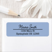 Stoffig blauw minimalistisch retouradres labels (Insitu)