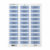 Stoffig blauw minimalistisch retouradres labels (Full Sheet)
