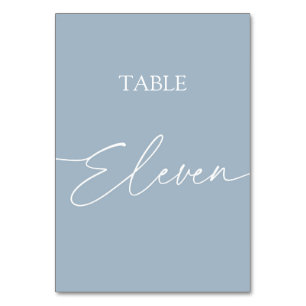 Stoffig blauw minimalistische elegante tafel elf kaart