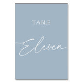 Stoffig blauw minimalistische elegante tafel elf kaart (Voorkant)