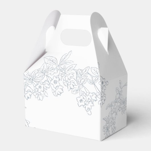 Stoffig Blauw  Modern Bruiloft Bedankdoosjes (Achterkant)