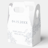 Stoffig Blauw  Modern Bruiloft Bedankdoosjes (Geopend)