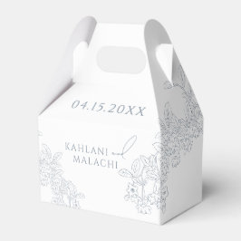 Stoffig Blauw Modern Bruiloft Bedankdoosjes