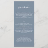 Stoffig blauw modern eenvoudig elegant script brui menu (Voorkant)