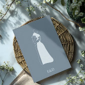 Stoffig blauw modern Hand getrokken paar bruiloft Kaart