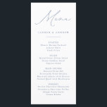 Stoffig Blauw Modern Klassiek Bruiloft Evenement Menu<br><div class="desc">Elegant en modern,  stoffig blauw minimalistisch platte menu. Volledig aanpasbaar menu voor uw bruiloft of evenement.</div>