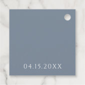 Stoffig Blauw Modern  Monogram Bruiloft Bedankjes Labels (Achterkant)