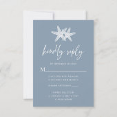Stoffig Blauw Modern Strand Zeester Bruiloft RSVP Kaartje (Voorkant)