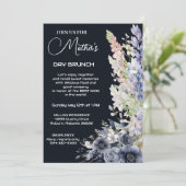  Stoffig Blauw Modern Typografie Moederdag Kaart (Staand voorkant)