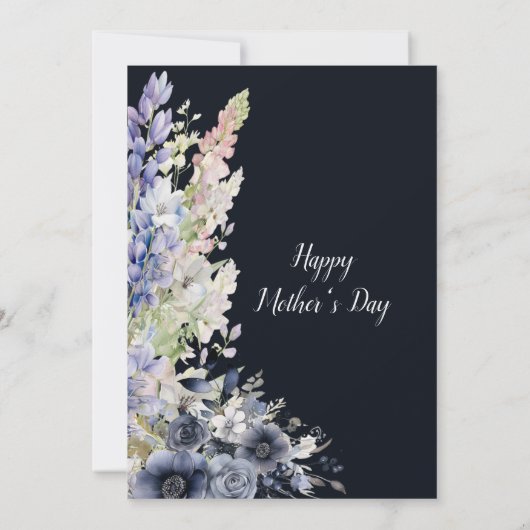  Stoffig Blauw Modern Typografie Moederdag Kaart (Achterkant)
