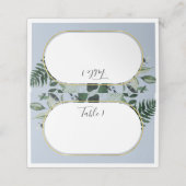 Stoffig blauw moderne waterverf Botanische bladere Plaatskaartje (Buitenkant ongevouwen)