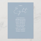 Stoffig Blauw Moderne Zitting Grafiek Tafelnummer (Achterkant)