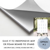 Stoffig Blauw Monogram Bruiloft Zitplaatjes Teken Poster