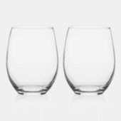 Stoffig Blauw Monogram Initialen Minimal Bruiloft Wijnglas Zonder Voet (Links)