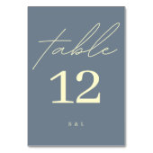 Stoffig Blauw Monogram Minimale Moderne Bruiloft Kaart (Voorkant)